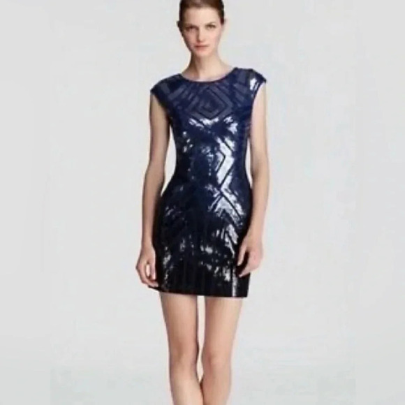 BCBGMaxAzria Dresses & Skirts - BCBG Maxazria sequin dress party xxs blue